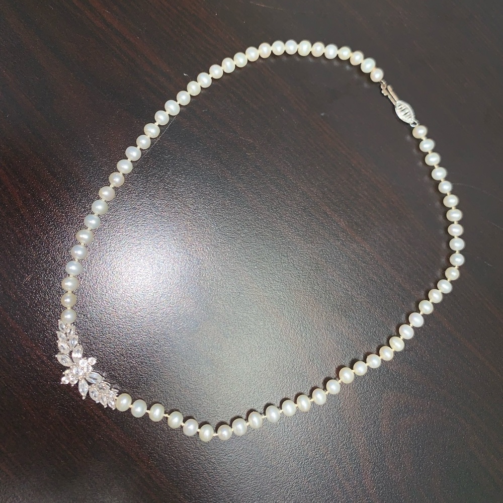 Faux pearl necklace